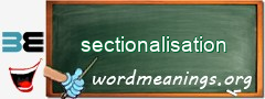 WordMeaning blackboard for sectionalisation